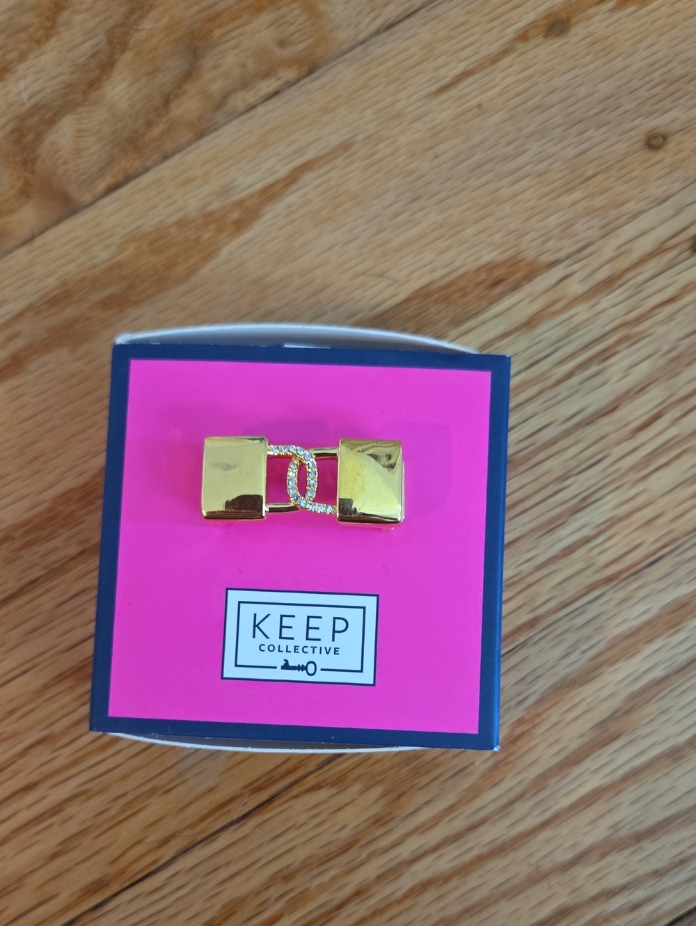 KEEP Collective Gold Linked Locks with Crystal Accent